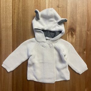 Stella McCartney Kids Cream Knit Baby Cardigan with Ears
